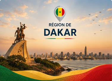 Carte illustrée de la région de Dakar, Sénégal