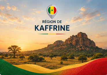 Carte illustrée de la région de Kaffrine, Sénégal