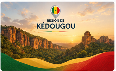 Carte illustrée de la région de Kédougou, Sénégal