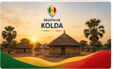 Carte illustrée de la région de Kolda, Sénégal
