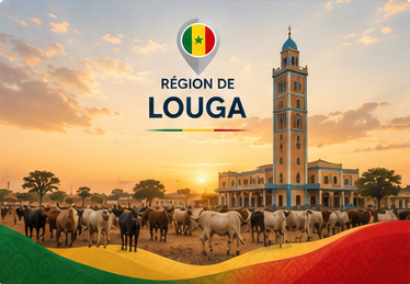 Carte illustrée de la région de Louga, Sénégal