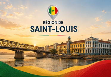 Carte illustrée de la région de Saint-Louis, Sénégal