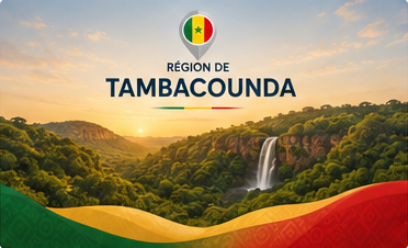 Carte illustrée de la région de Tambacounda, Sénégal