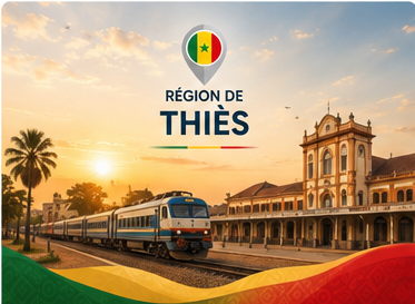 Carte illustrée de la région de Thiès, Sénégal
